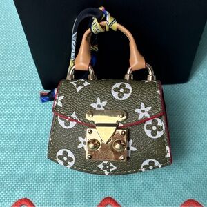 Olive Green Designer Mini Bag AirPods case/bag charm